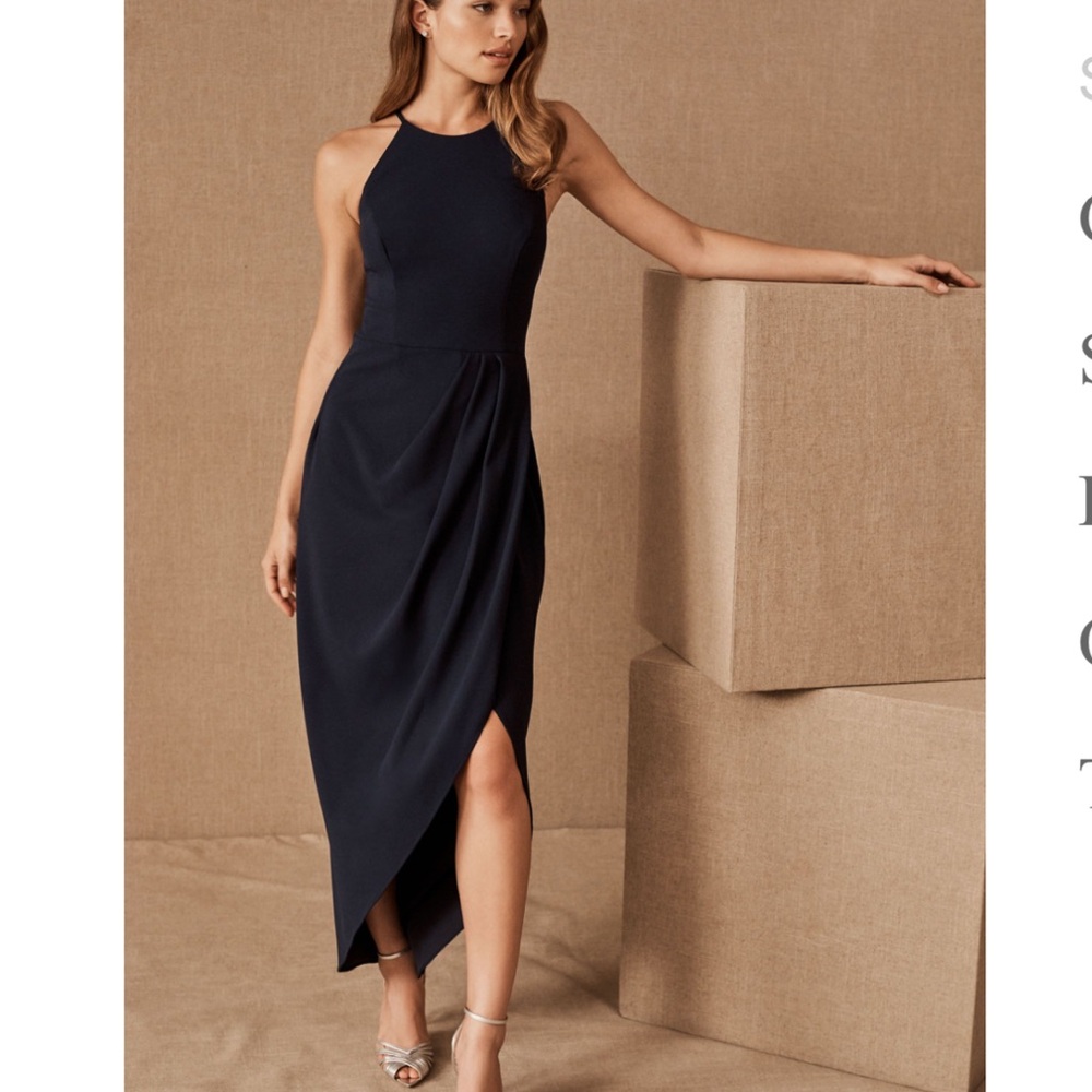 BHLDN Dress high neck navy dress